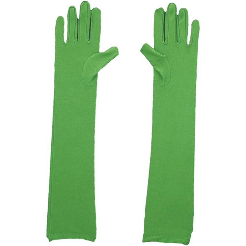 Long Green Gloves Spandex Costume Accessory for Cosplay Halloween Party
